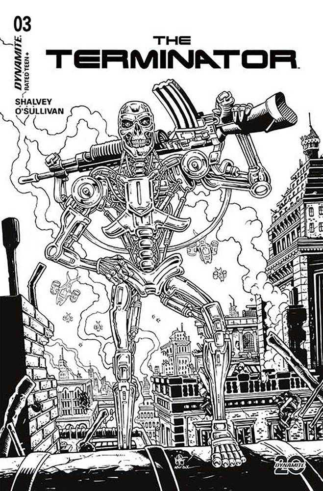 Terminator #3 Cover R 7 Copy Foc Variant Edition Haeser Black & White