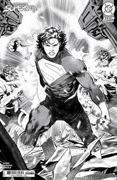 Absolute Superman #1 3rd Print Cover B 1 in 25 Rafa Sandoval Black & White Card Stock Variant