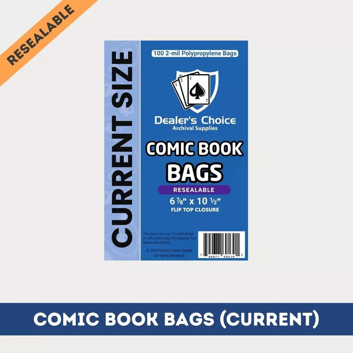 Dealers Choice (Gemini) Current Resealable Comic Bag 100pk 2mil